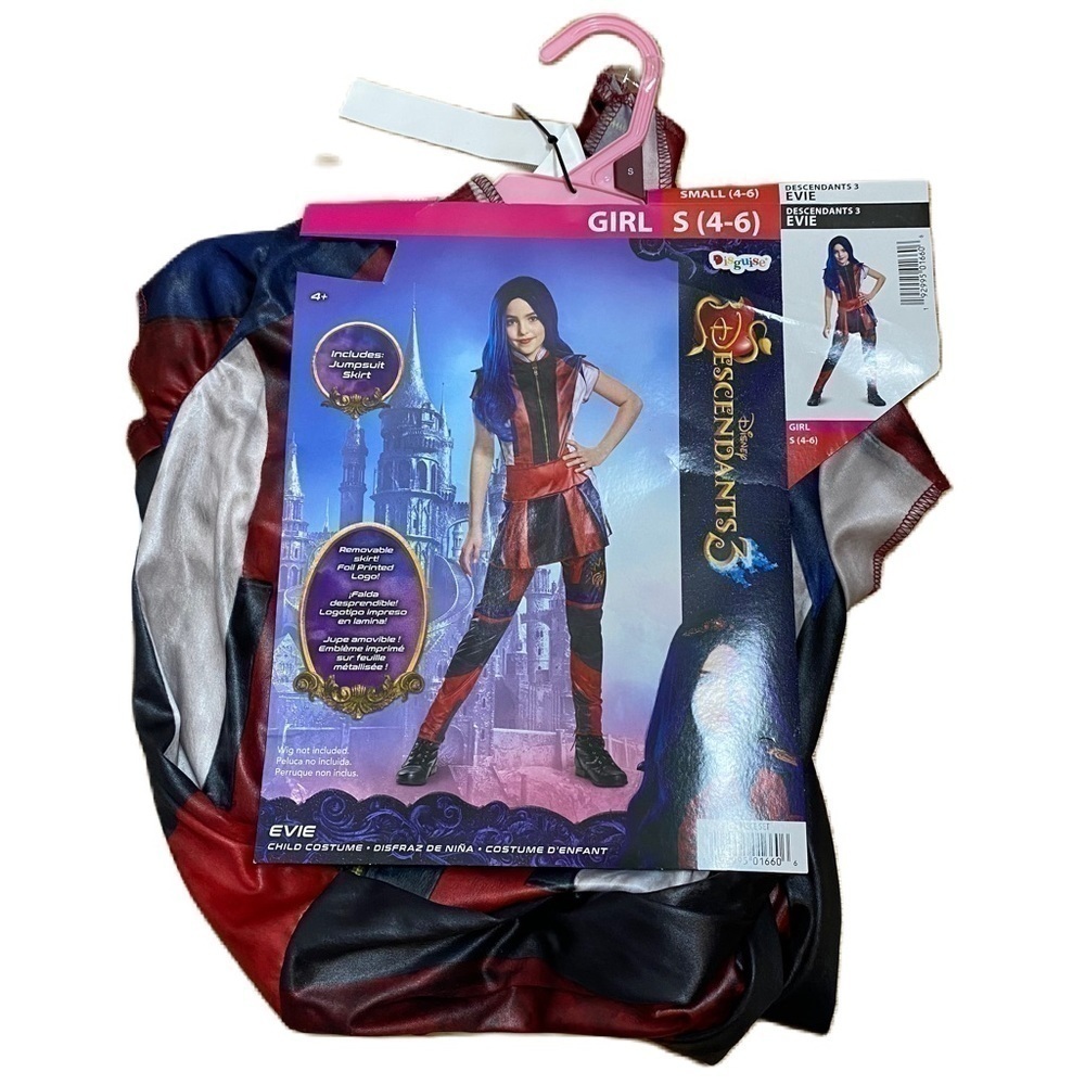Disney Descendants Evie Costume NWT Girls Small 4-6 Red Black Skirt Halloween - Picture 1 of 4
